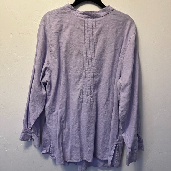 Light Purple Linen Long Sleeve Shirt 18W/20W - Picture 4 of 4